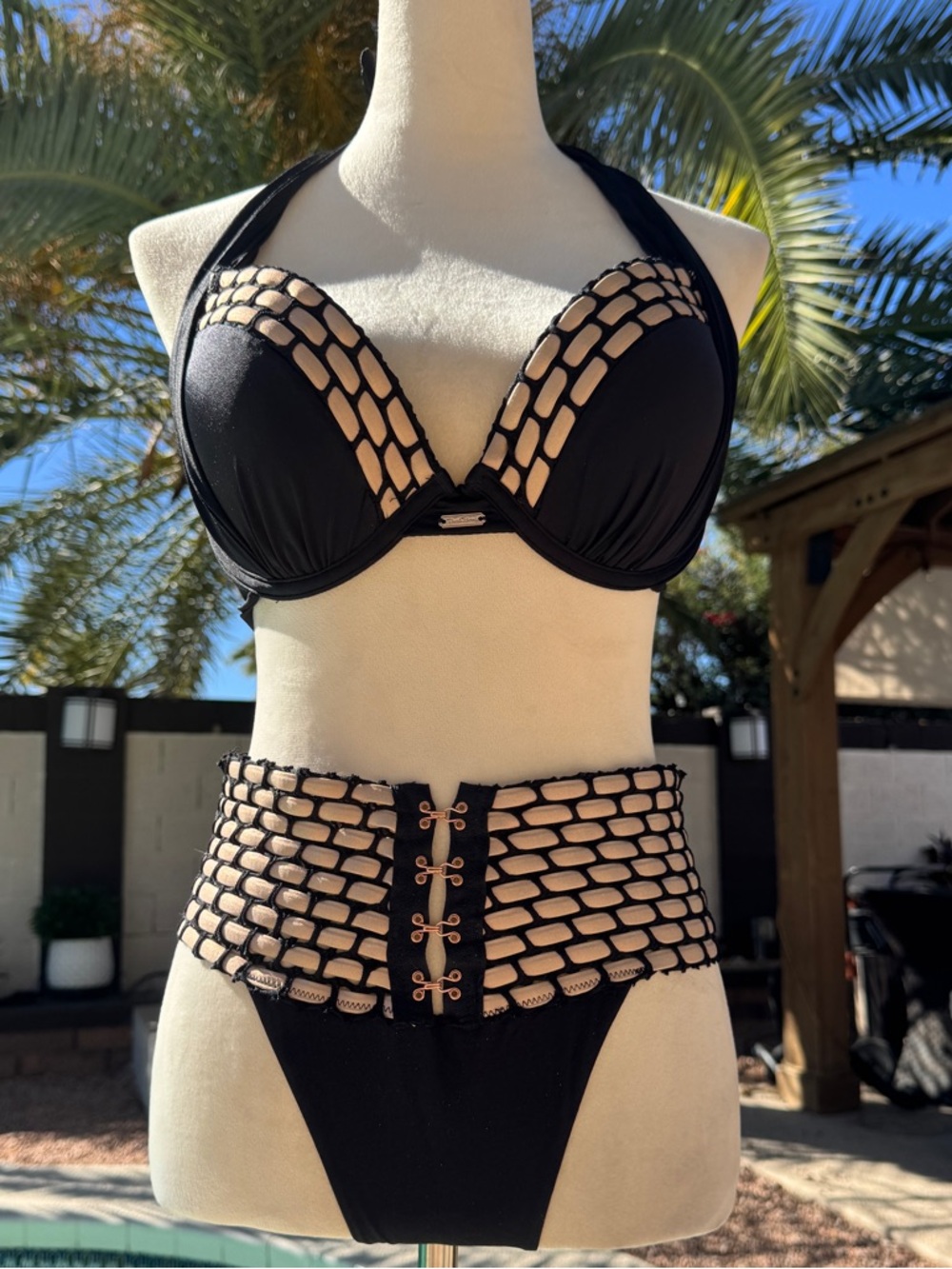 Beach Bunny Kira Women’s Black & Cream High-Waist Bikini Set - Stylish Swimwear